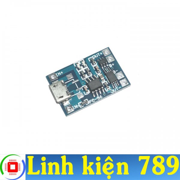 Mạch sạc bảo vệ pin 1S 3.7v 1A 18650 sạc Micro USB